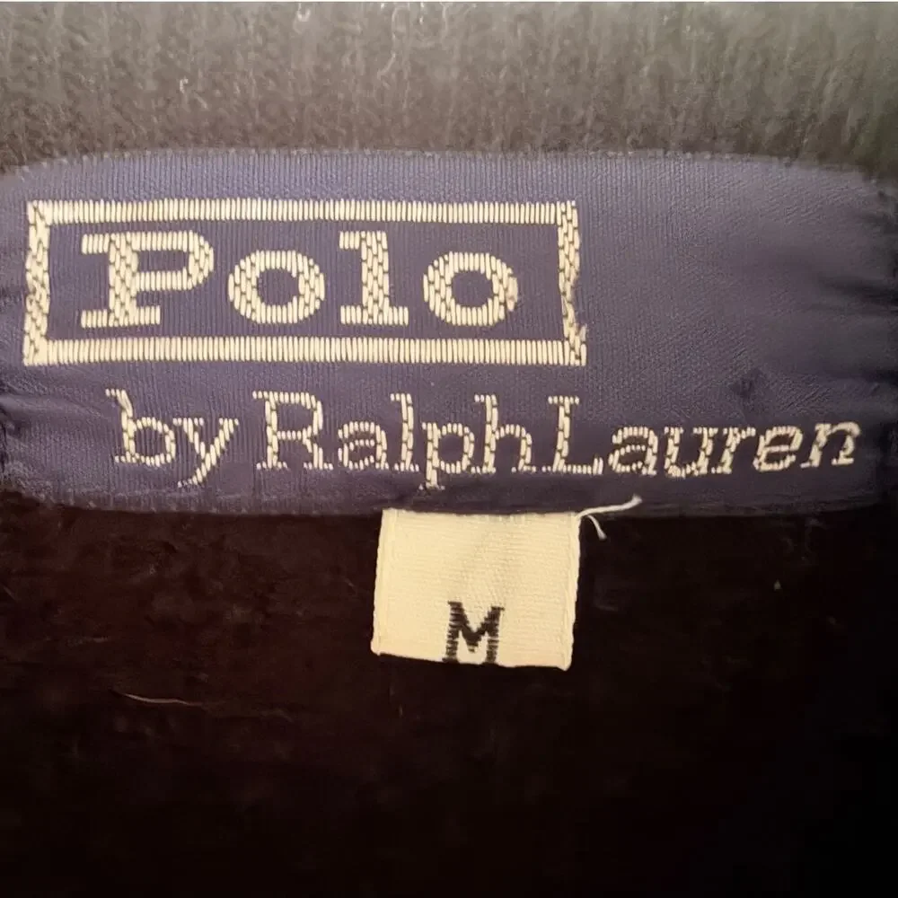 Polo Ralph Lauren Men's M Black V-Neck Sweater with Red Pony Logo